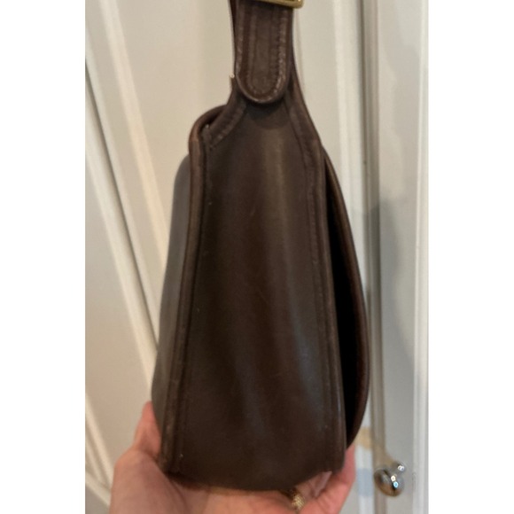 Vintage Coach Legacy Dark Brown‎ Leather Flap Shoulder Bag Crossbody Purse - Picture 15 of 16